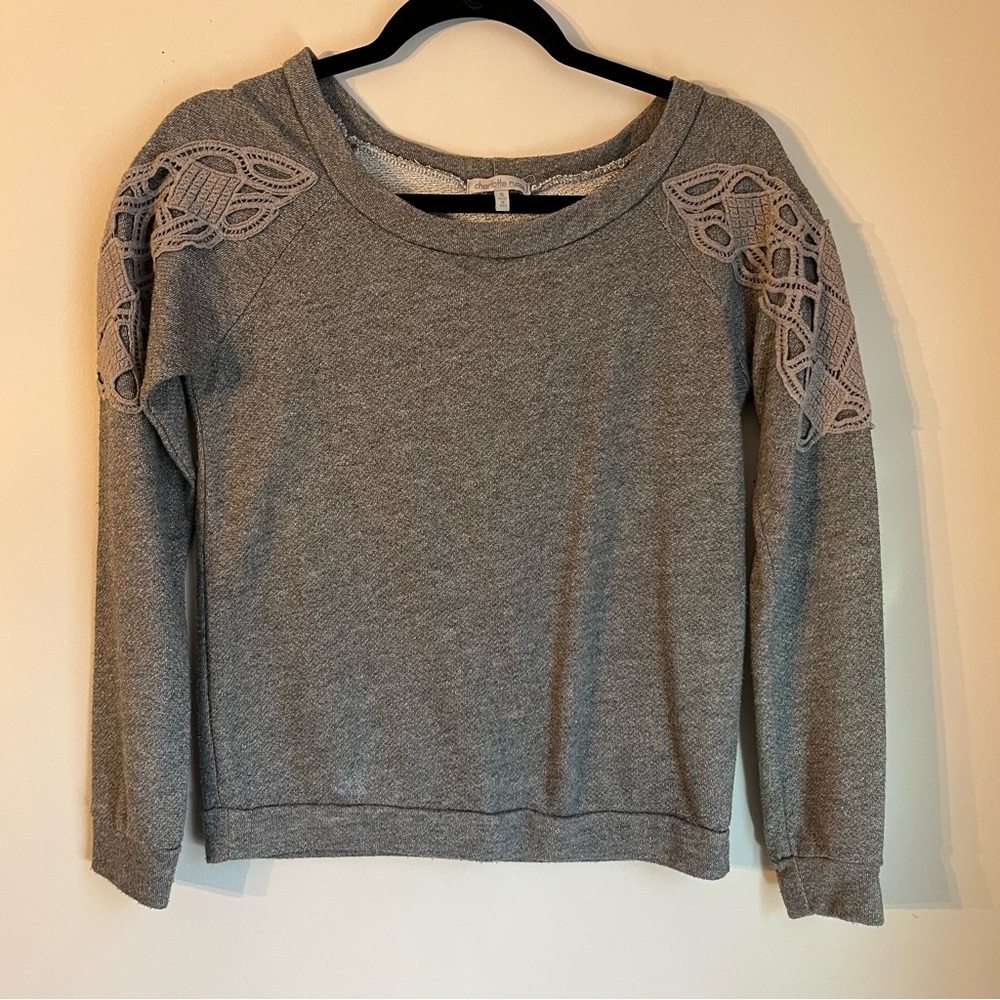 Grey Lace Detail Sweater